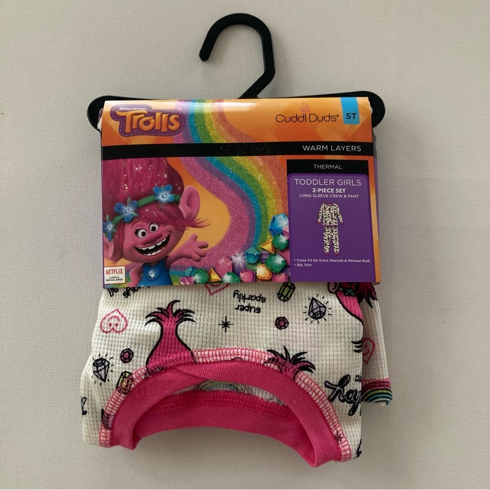 Trolls Poppy 5T Toddler Girl Thermal Long Sleeve Top Pant Set